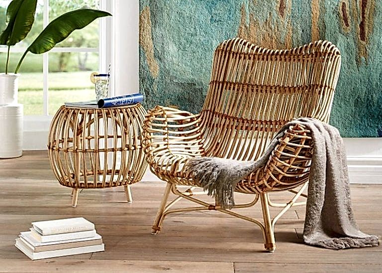 Плетеная мебель в интерьере
